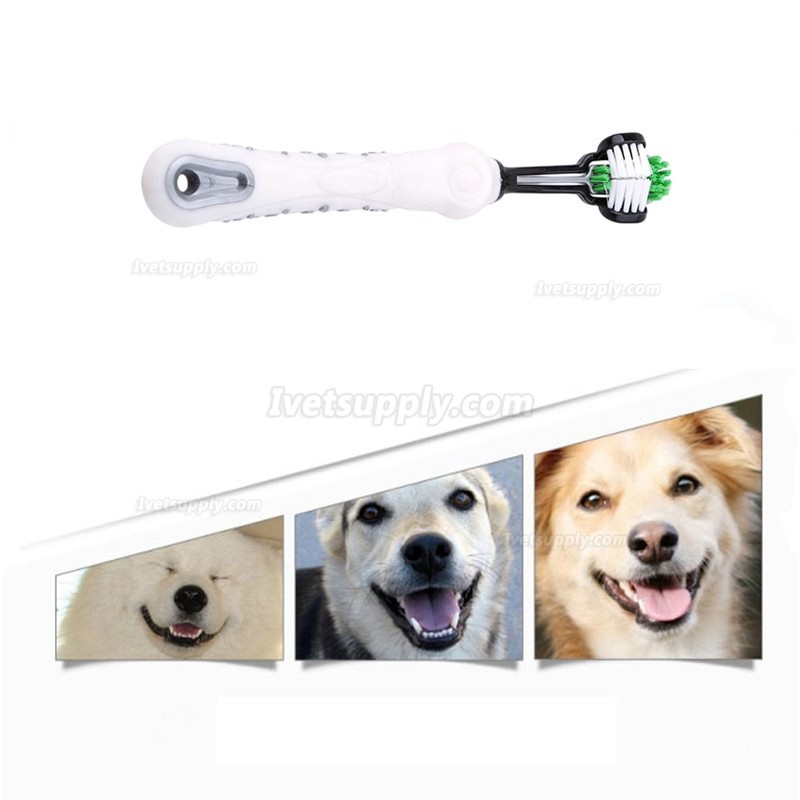 Three Sided Pet Toothbrush Dog Brush Addition Bad Breath Tartar Teeth Care Dog Cat Cleaning Mouth